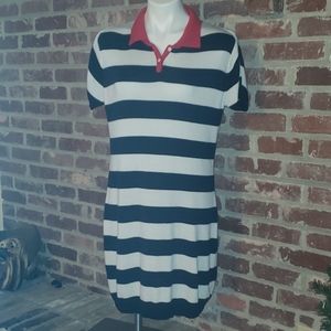 Black, white, red sweater dress. Gently used.